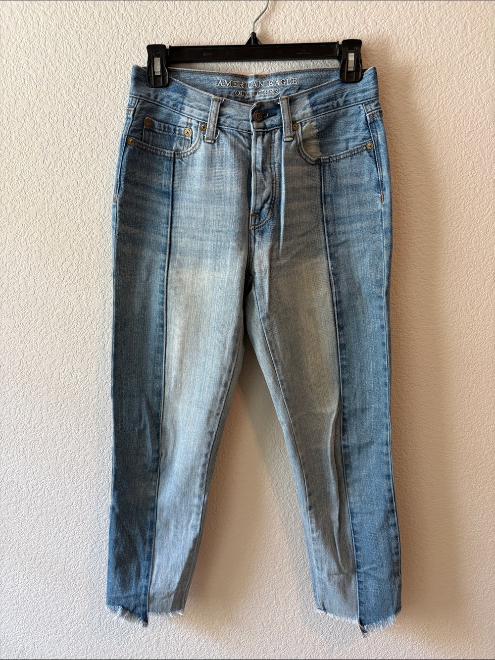 American Eagle Outfitters Vintage High Rise Two-Tone Light Blue Jeans